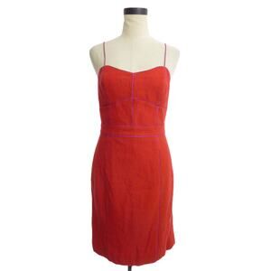 Banana Republic Red Dress 6 Wool Corset Blend